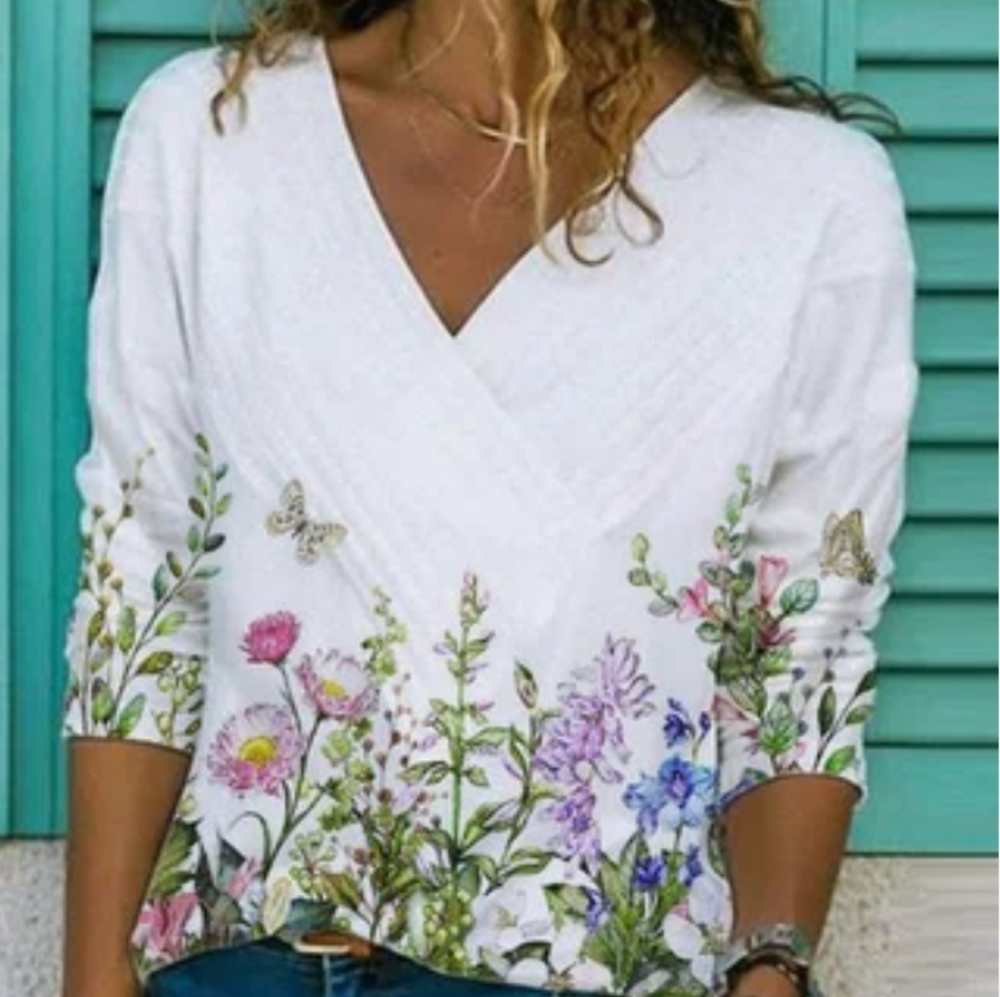 Floral White Women's Top